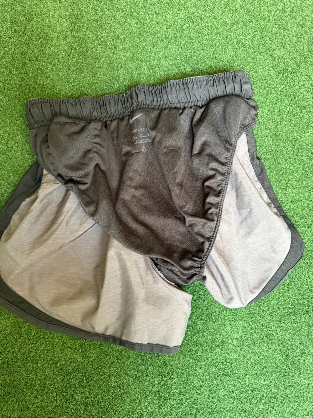 Nike Women's Gray Athletic Shorts with Black Trim